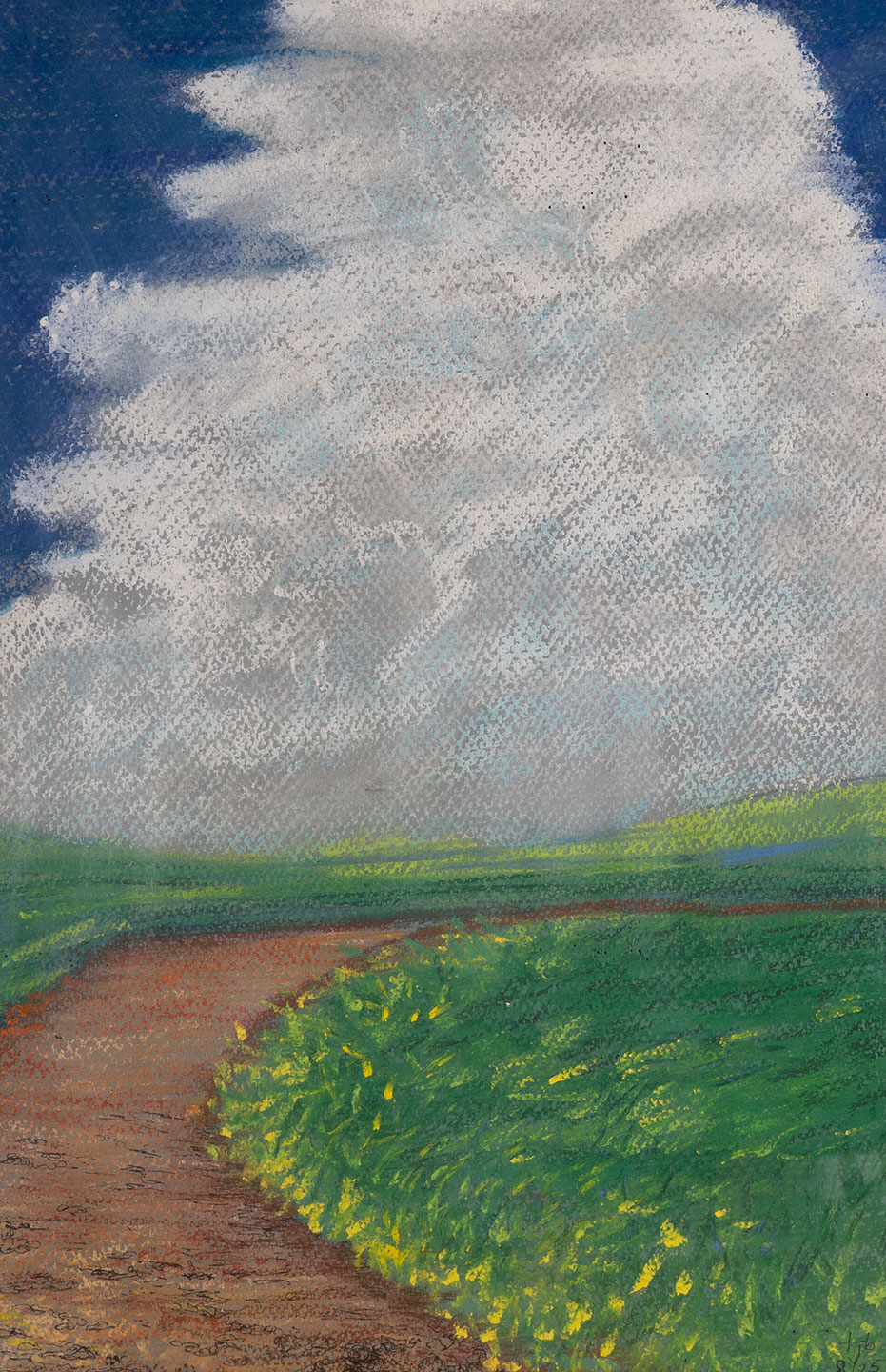 Plein air landscape painting of Catskill region farm country