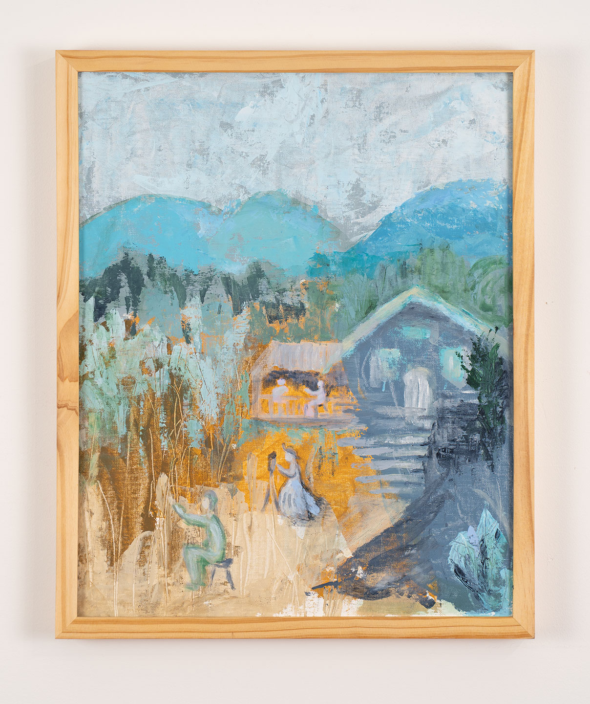 Plein air landscape painting of Catskill region farm country