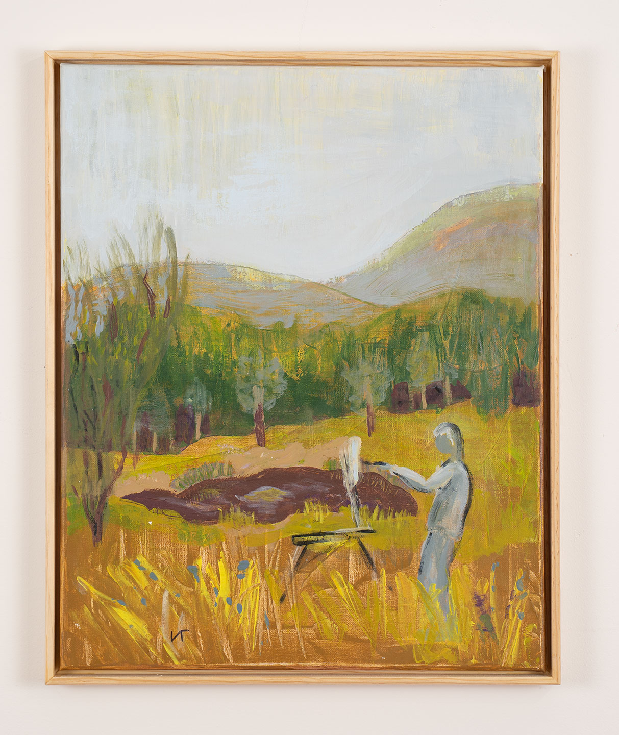 Plein air landscape painting of Catskill region farm country