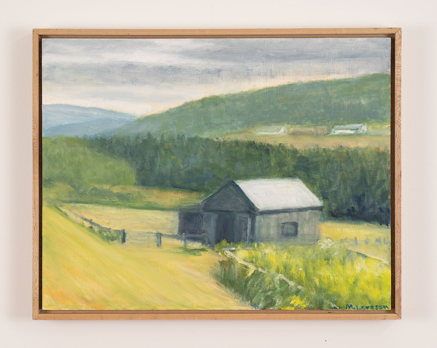 Plein air landscape painting of Catskill region farm country