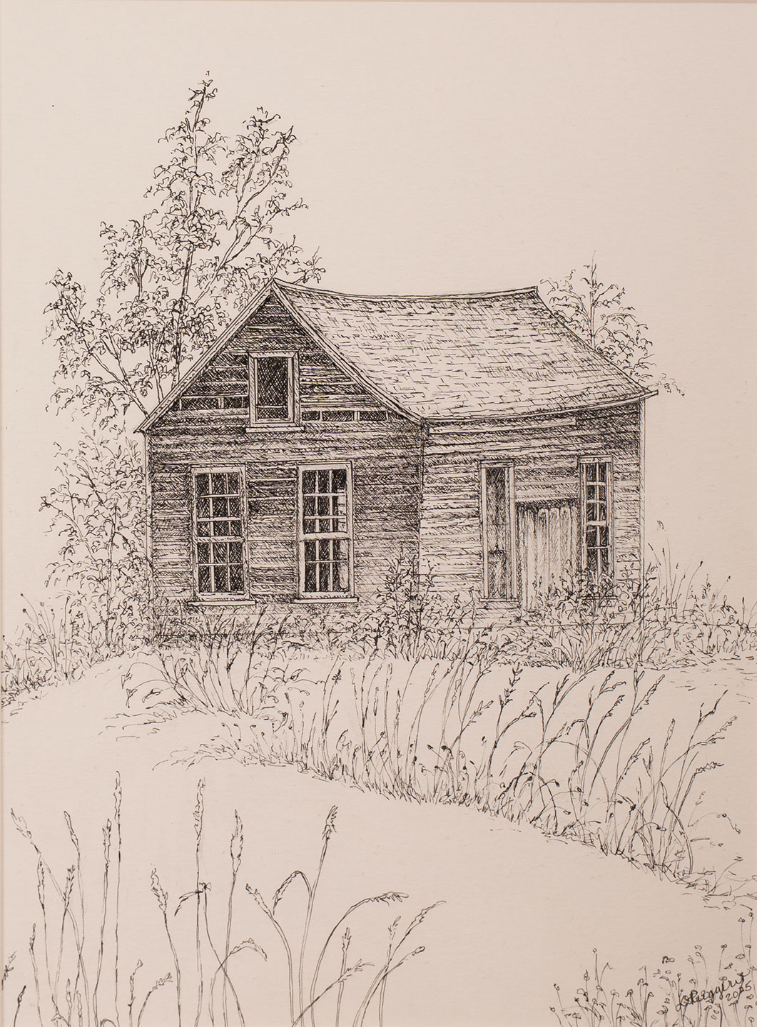 Plein air landscape painting of Catskill region farm country