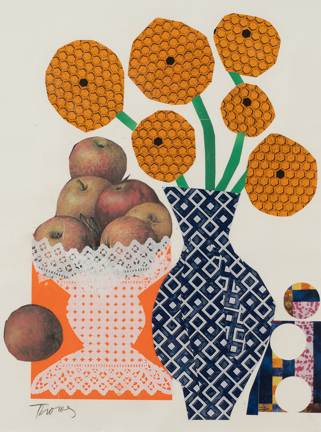 Abstract still life collage by artist, Nat Thomas.