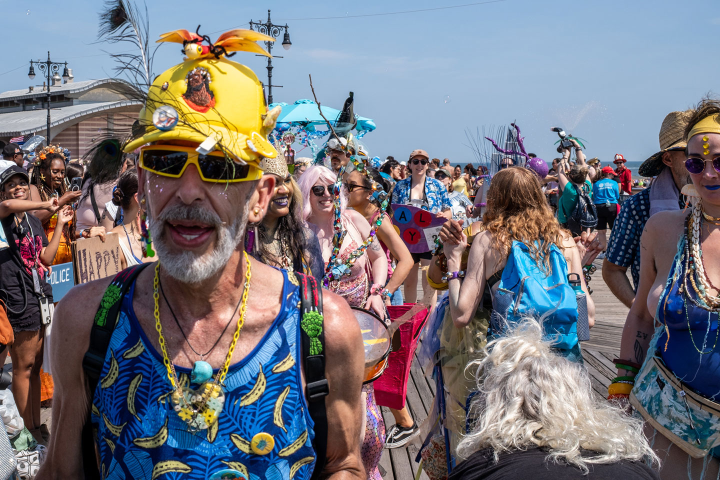 Nautical-themed street fair.