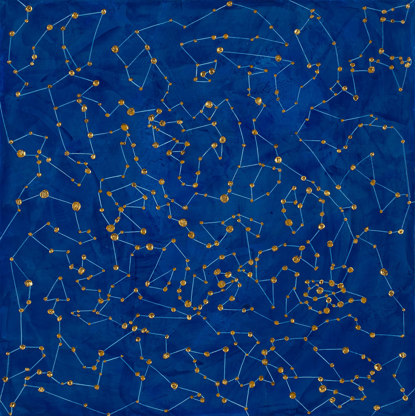 Venetia plaster painting with stars and gold leaf by artist Bea Ortiz