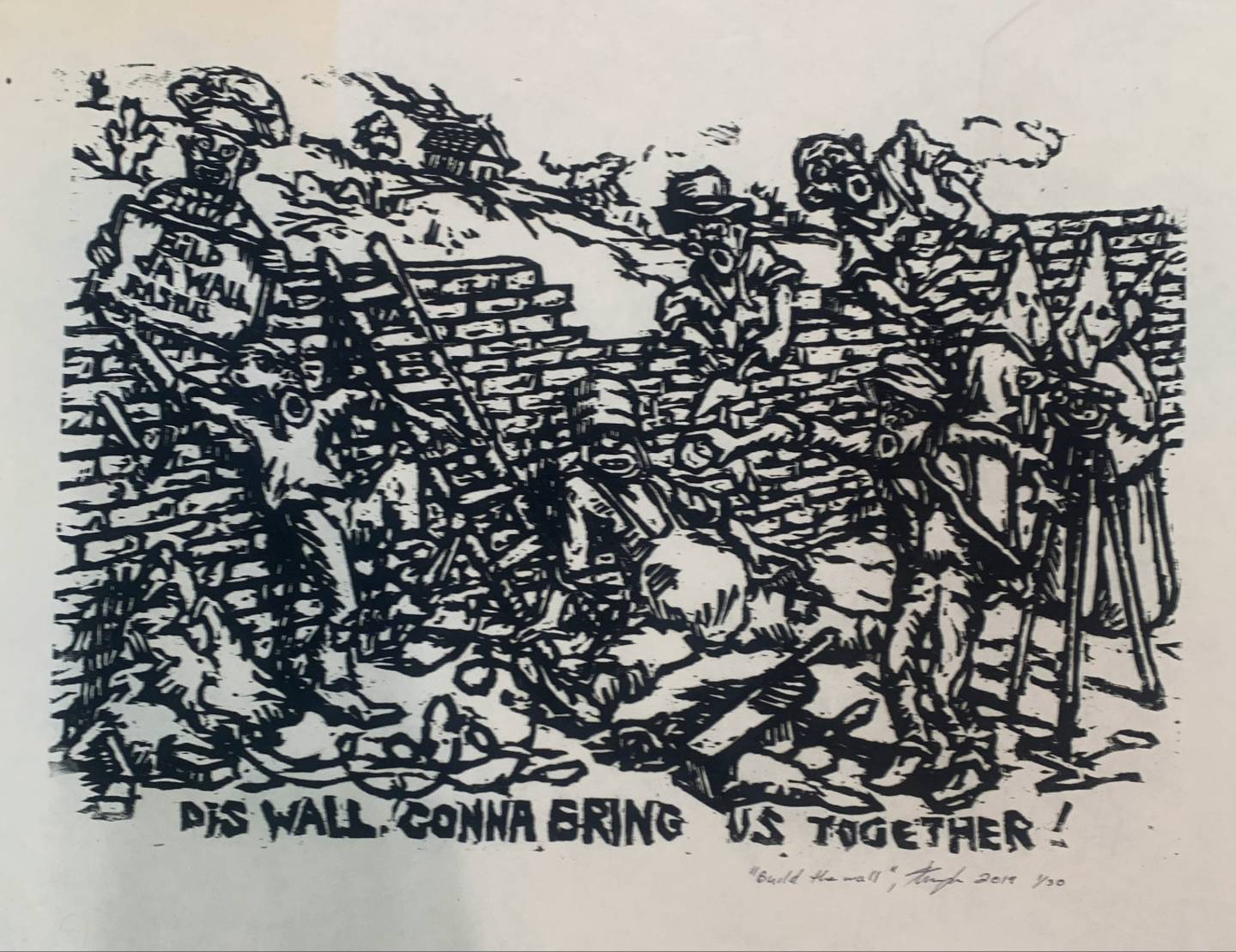 Black and woodblock print