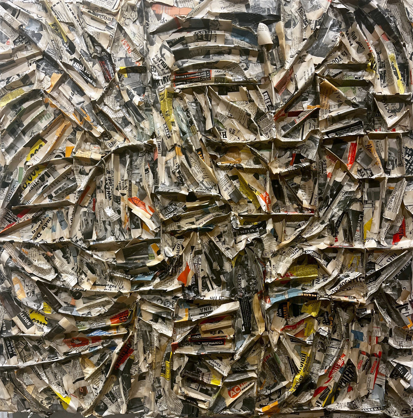 Abstract image with newspaper by artist, Dierdre Day