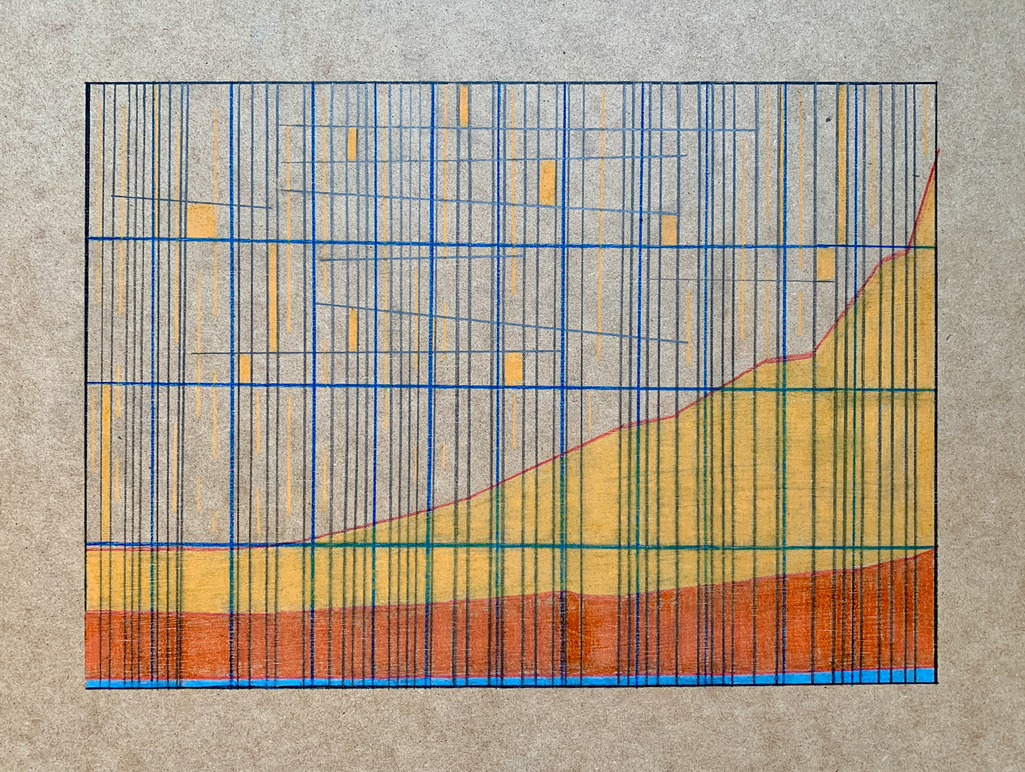 Abstract chart image by artist, Jennifer Lord Rhodes