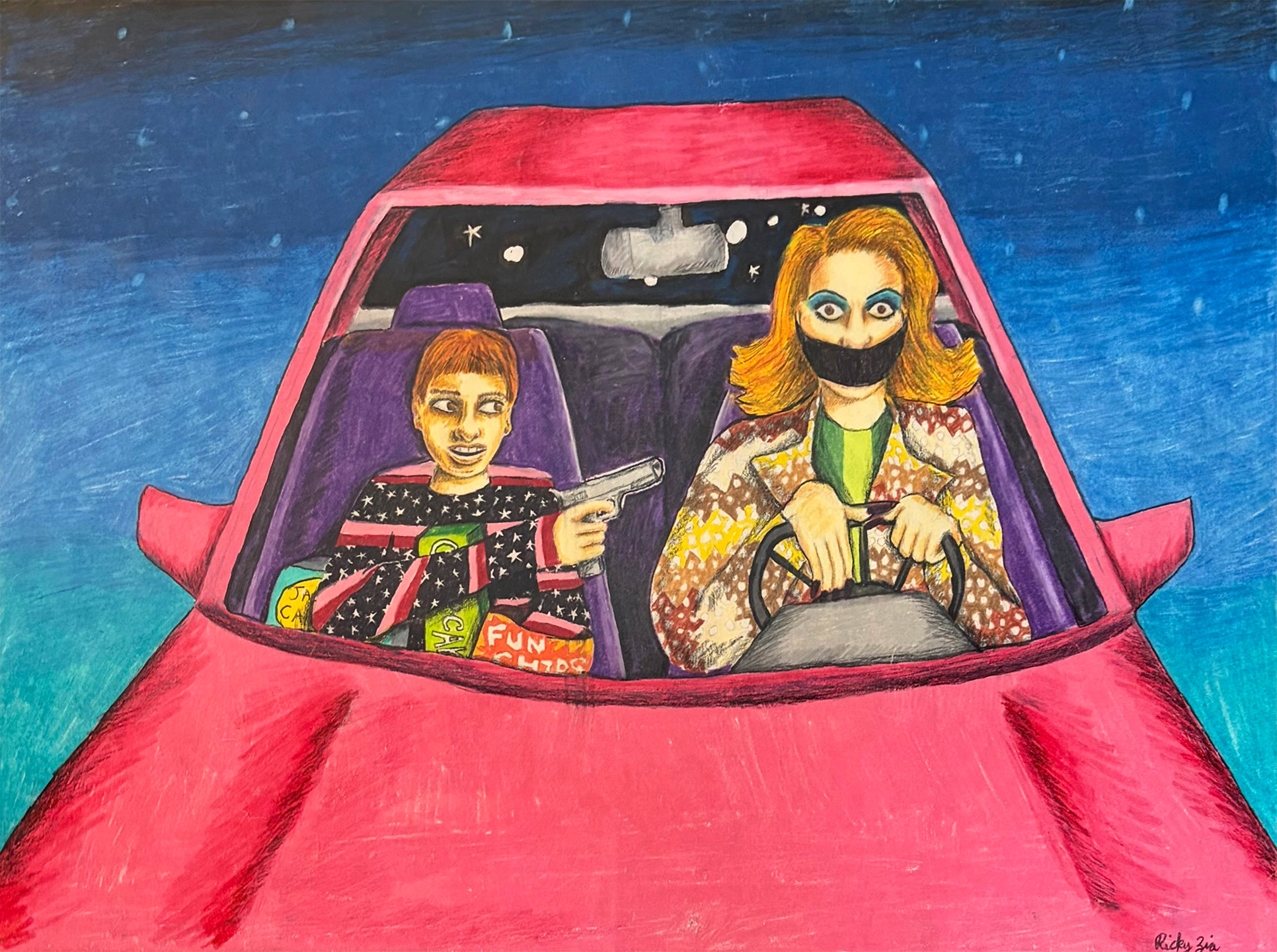 Car image by artist, Ricki Zia