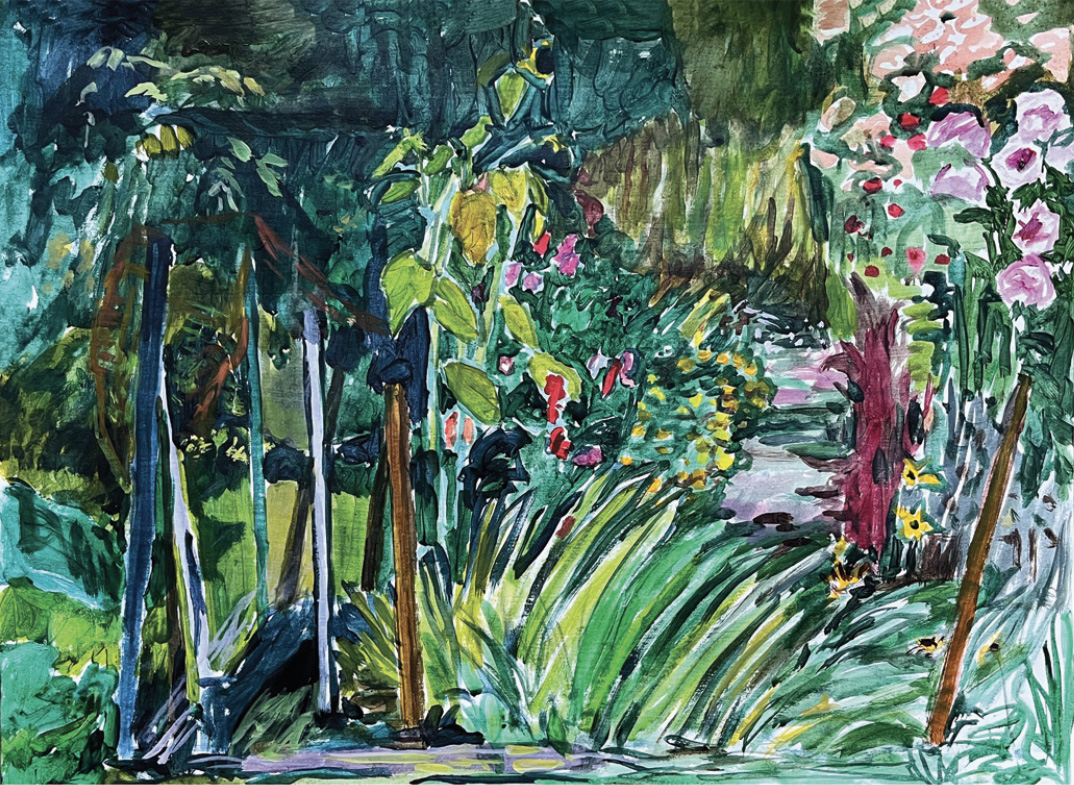Painting of a Garden, on paper