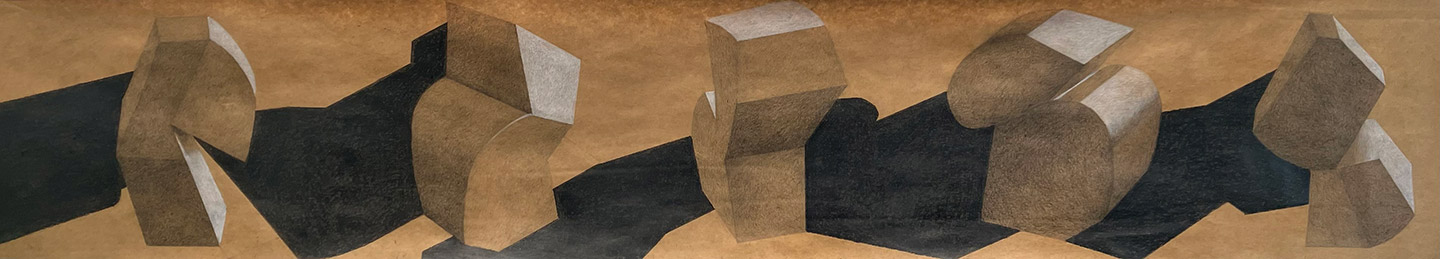 Abstract geometrical composition with shadows by contemporary artist, Beth Caspar.