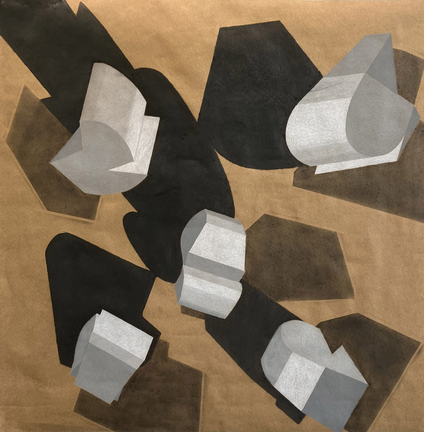 Abstract geometrical composition with shadows by contemporary artist, Beth Caspar.