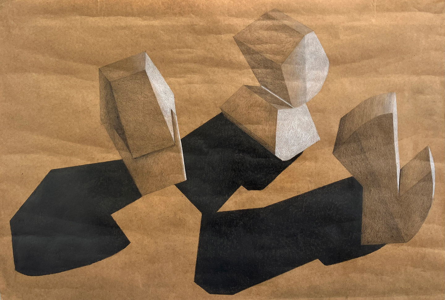 Abstract geometrical composition with shadows by contemporary artist, Beth Caspar.