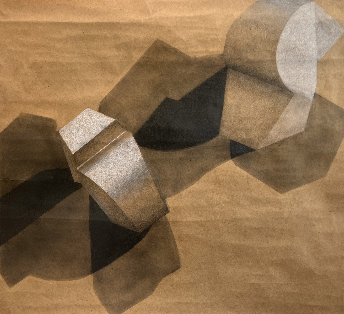 Abstract geometrical composition with shadows by contemporary artist, Beth Caspar.