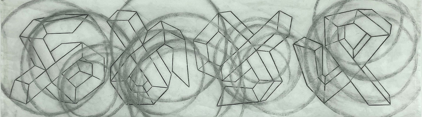 Abstract geometrical composition with shadows by contemporary artist, Beth Caspar.