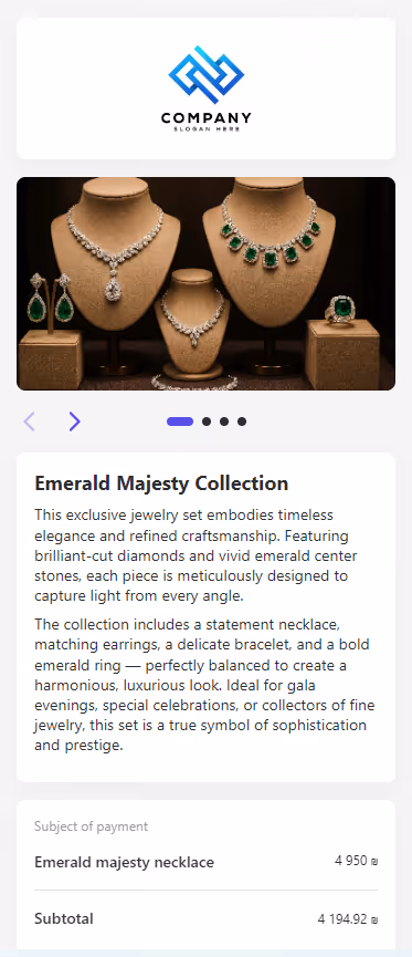 Payment link as a landing