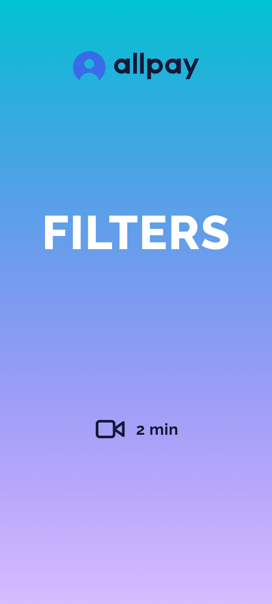 How to use filters, search, and export in the Allpay app.