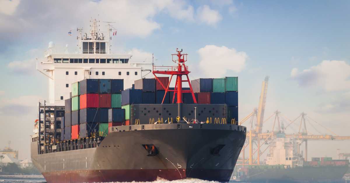 Cargo ship with containers onboard