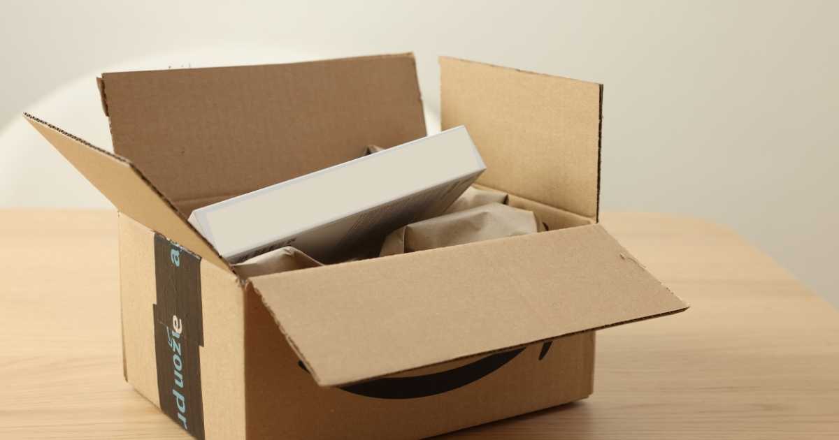 an open shipping box with an item inside