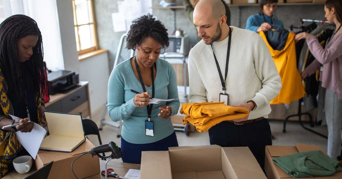 an ecommerce business reviewing items to be shipped to consumers