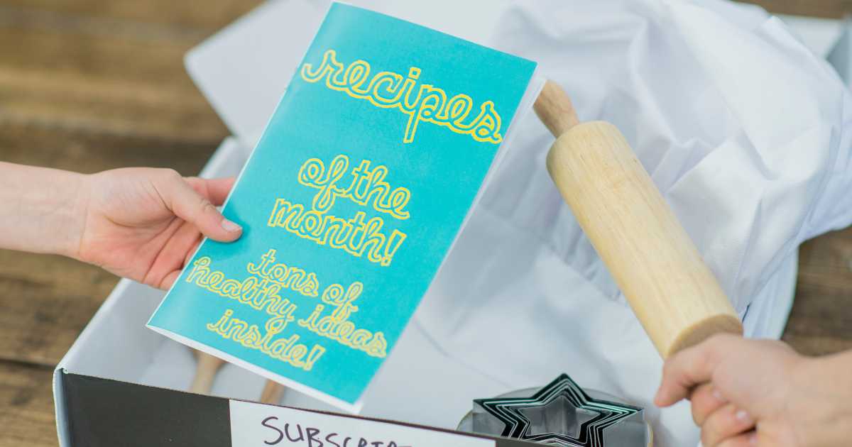 A subscription box for cooking with recipes of the month