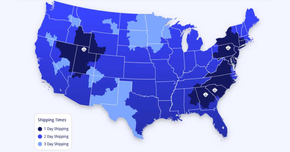 a2b Fulfillment's location map