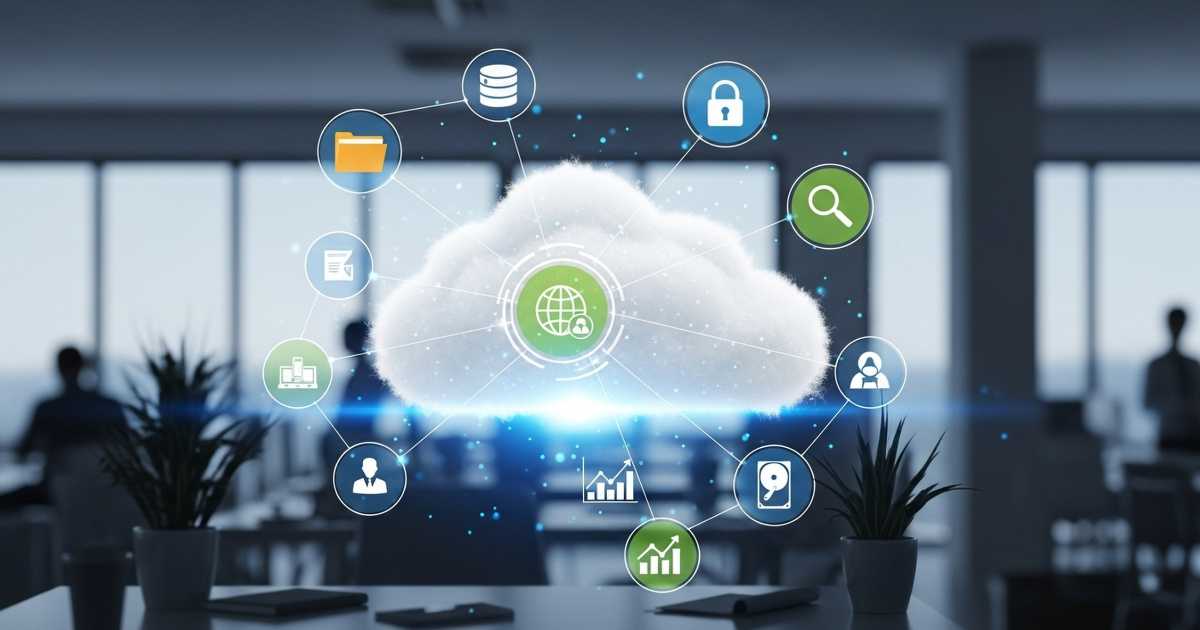 A descriptive image of how a cloud integration works.