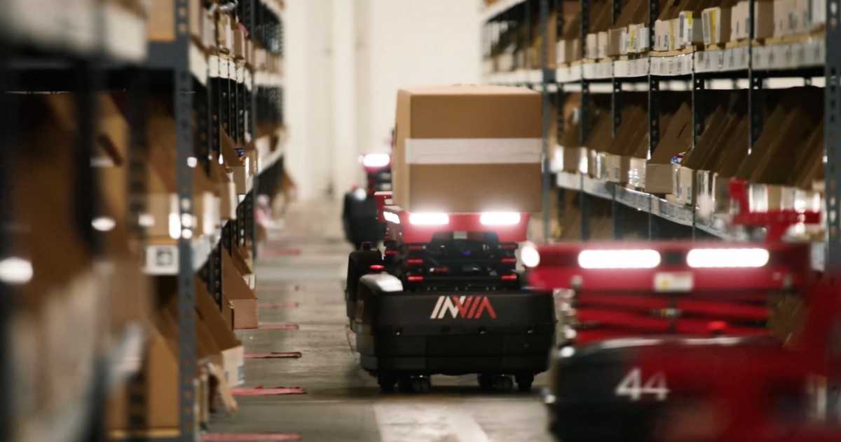Invia AMR robotics in a2b's Greensboro, GA facility.