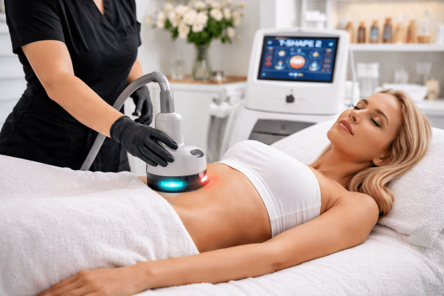T-Shape 2 body contouring treatment in Buckhead, Atlanta, Georgia, reducing fat and tightening skin