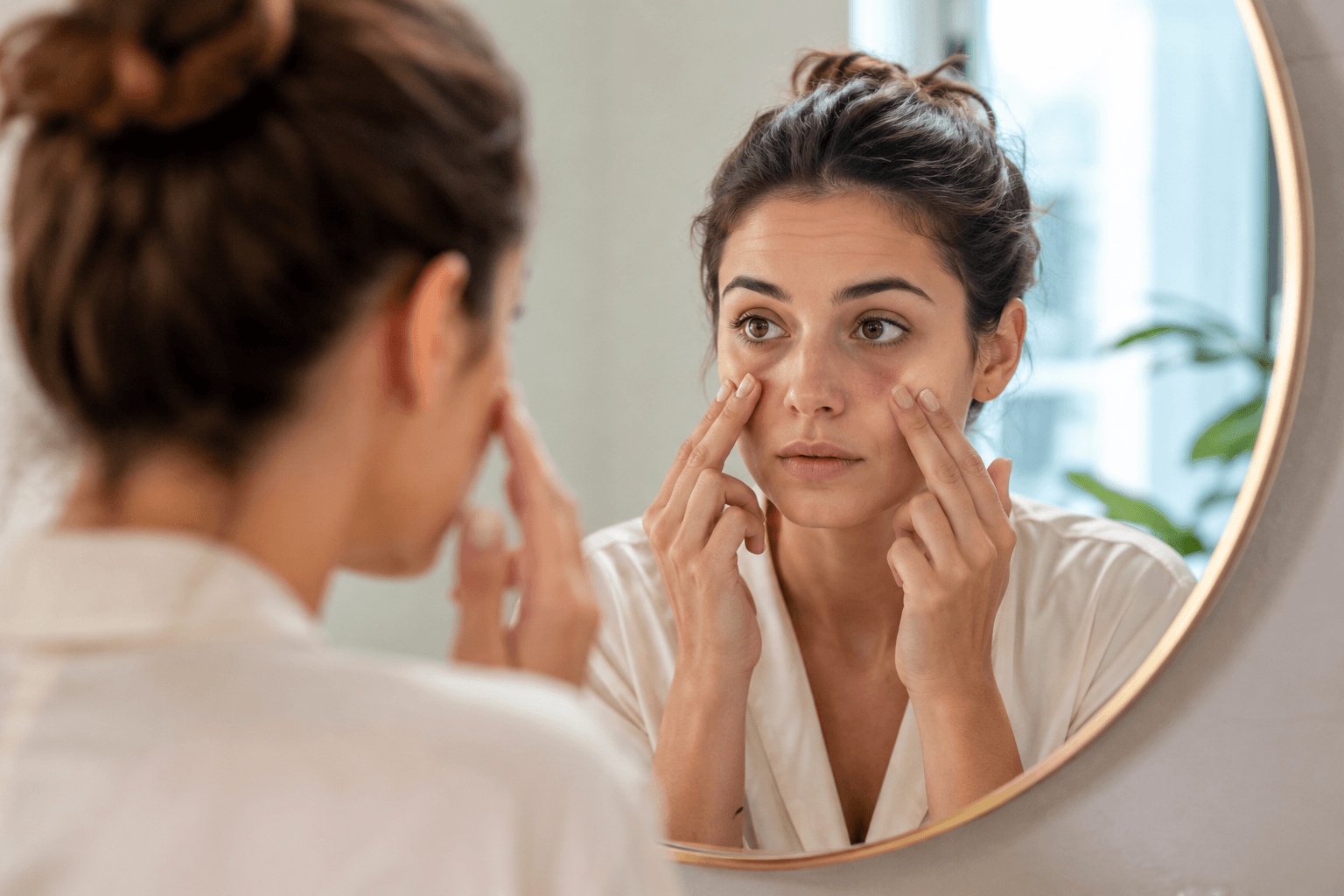 Woman receiving dermal fillers under eyes to reduce hollows and look refreshed in Buckhead, Georgia