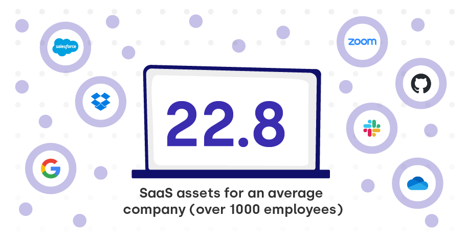 22.8 SaaS assets for an average company (over 1000 employees)