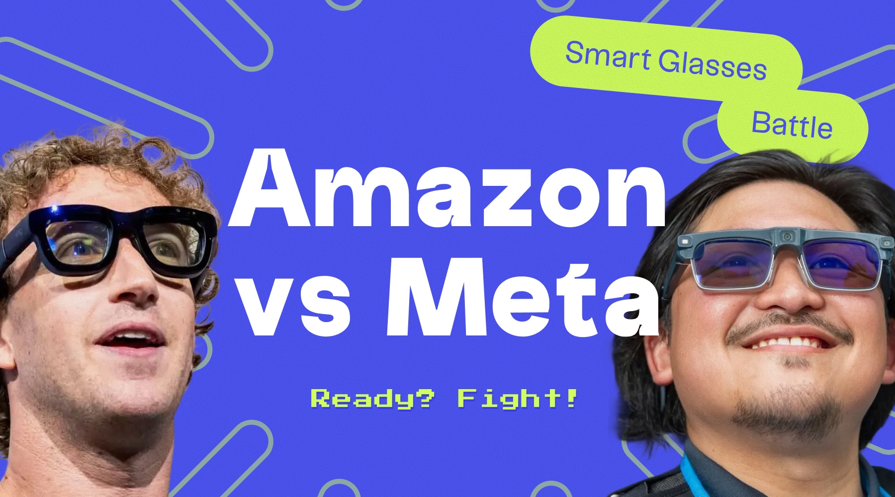Amazon vs Meta; Zuckeberg e Driver un driver amazon indossano smart glasses