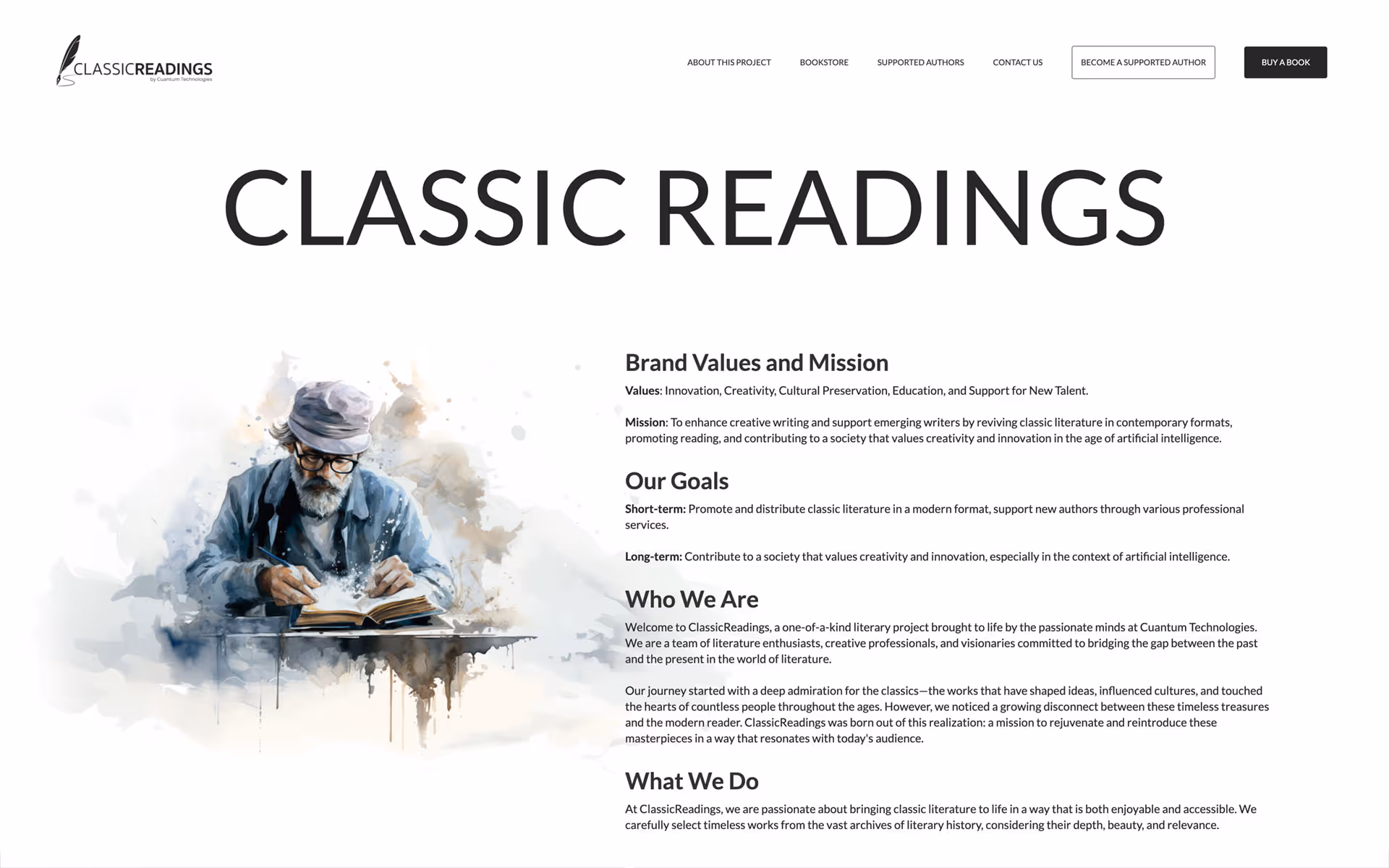 Cliente de Diseño Web: Classic Readings ORG