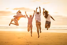 people jumping for joy