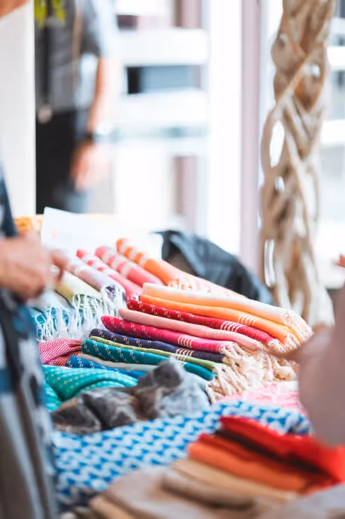 a beautiful array of Jennifer's Hamam limited edition peskir and pestamel