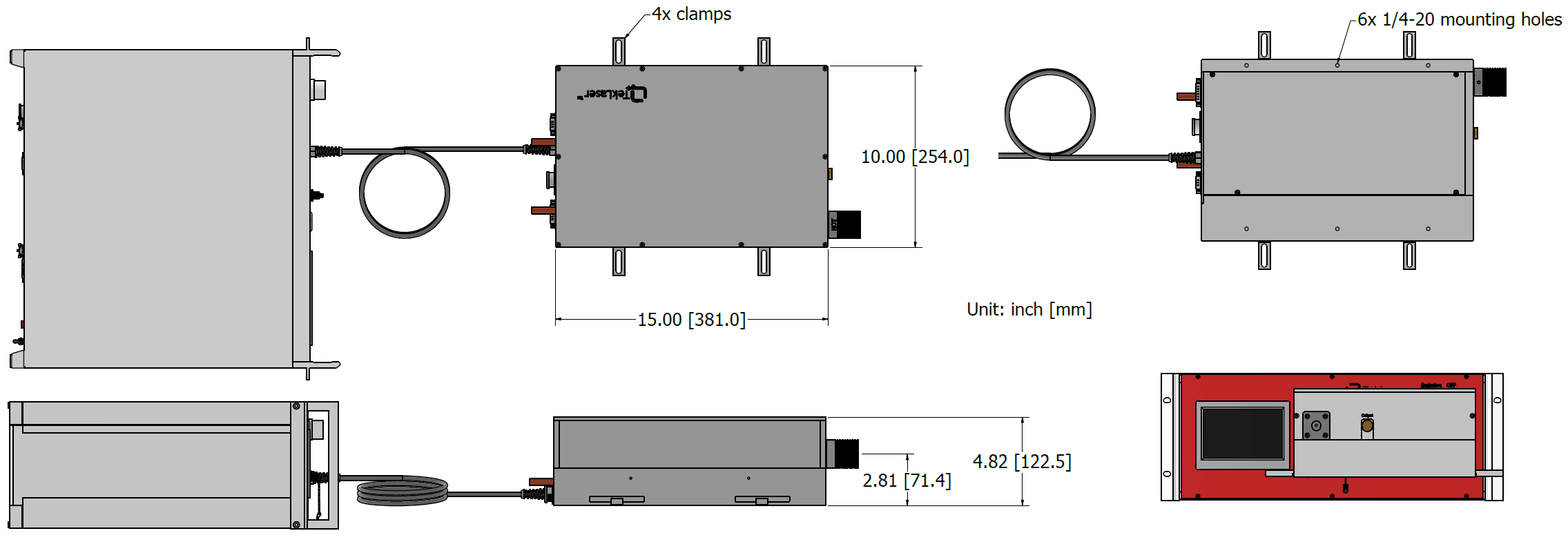 780 nm fiber laser mechanical dimensionss.
