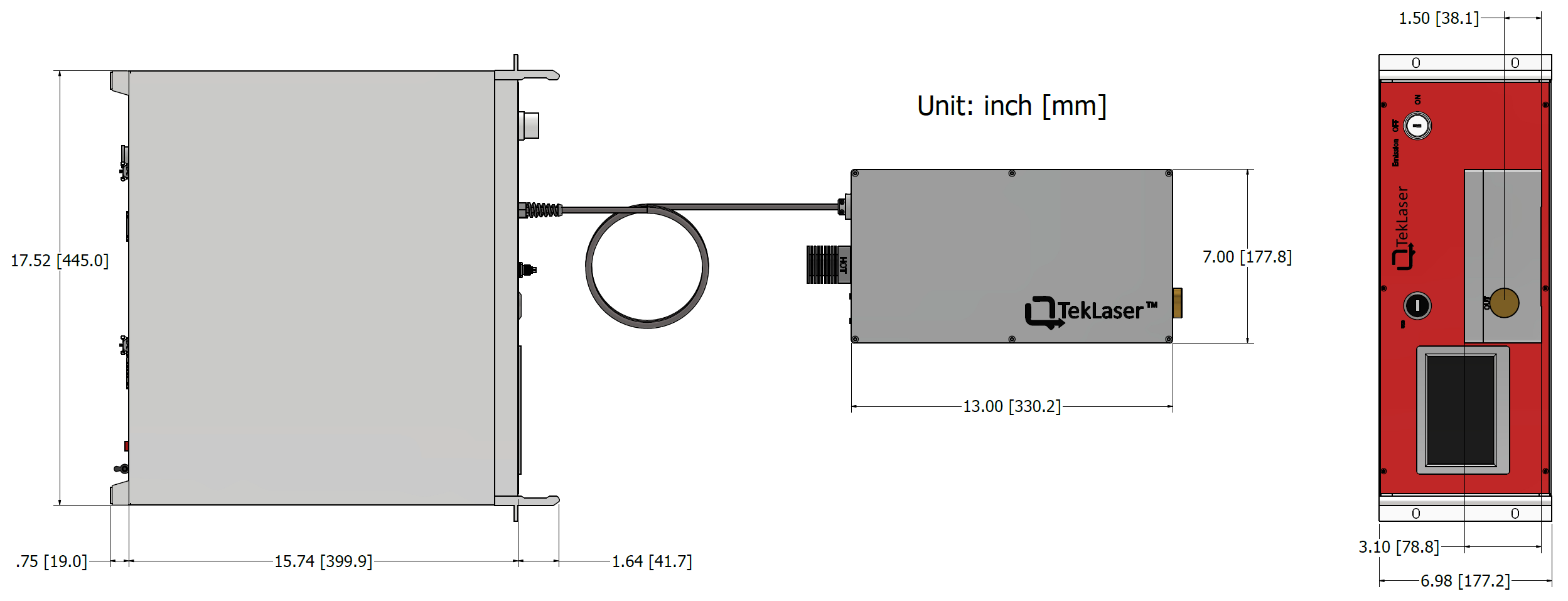 522 nm  fiber laser mechanical dimensions.