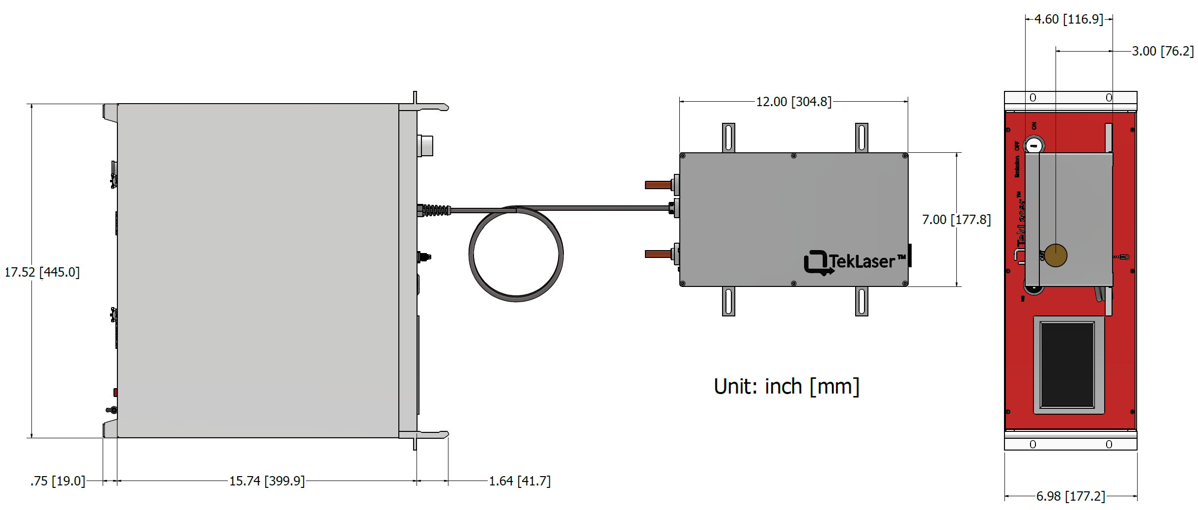 783 nm fiber laser mechanical dimensions