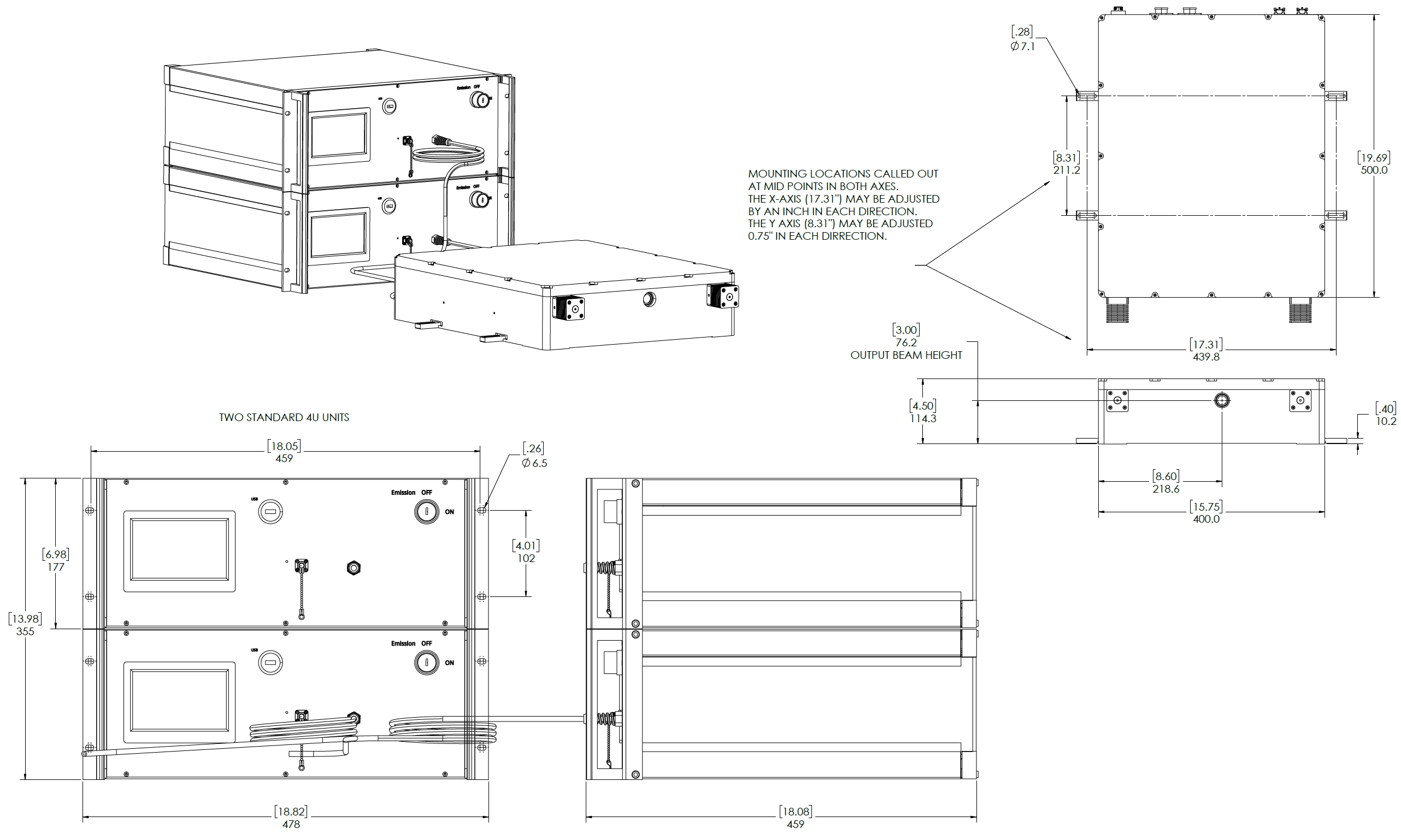 604 nm fiber laser mechanical dimensions