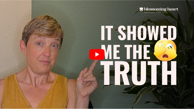 Image of Allison pointing to a text block that says "It Showed Me The Truth"
