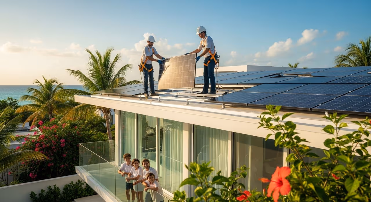 Interconexión de paneles solares