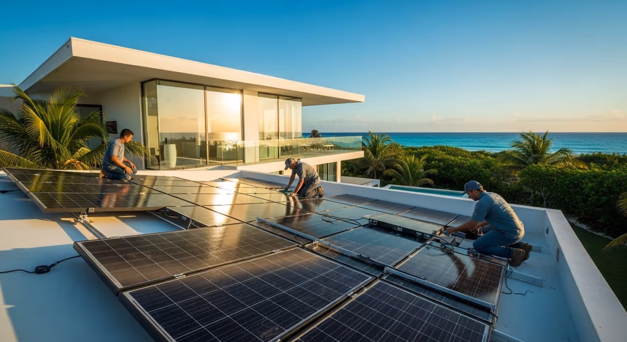 Instalación de paneles solares en Cancun