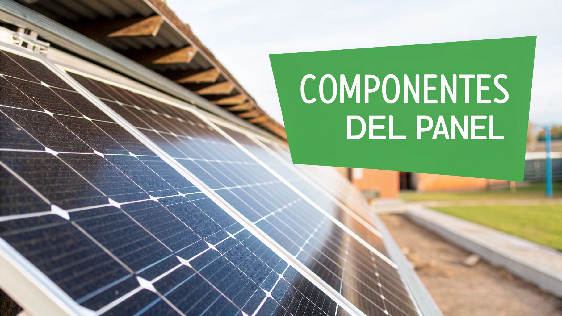 Un panel solar de cerca mostrando sus celdas fotovoltaicas.
