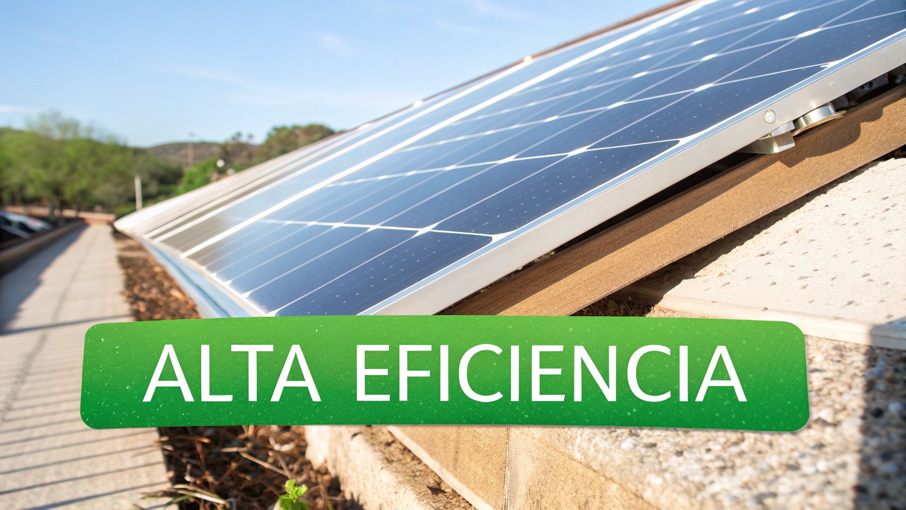 Un termómetro junto a un panel solar bajo el sol brillante de Cancún para ilustrar el impacto de la temperatura.