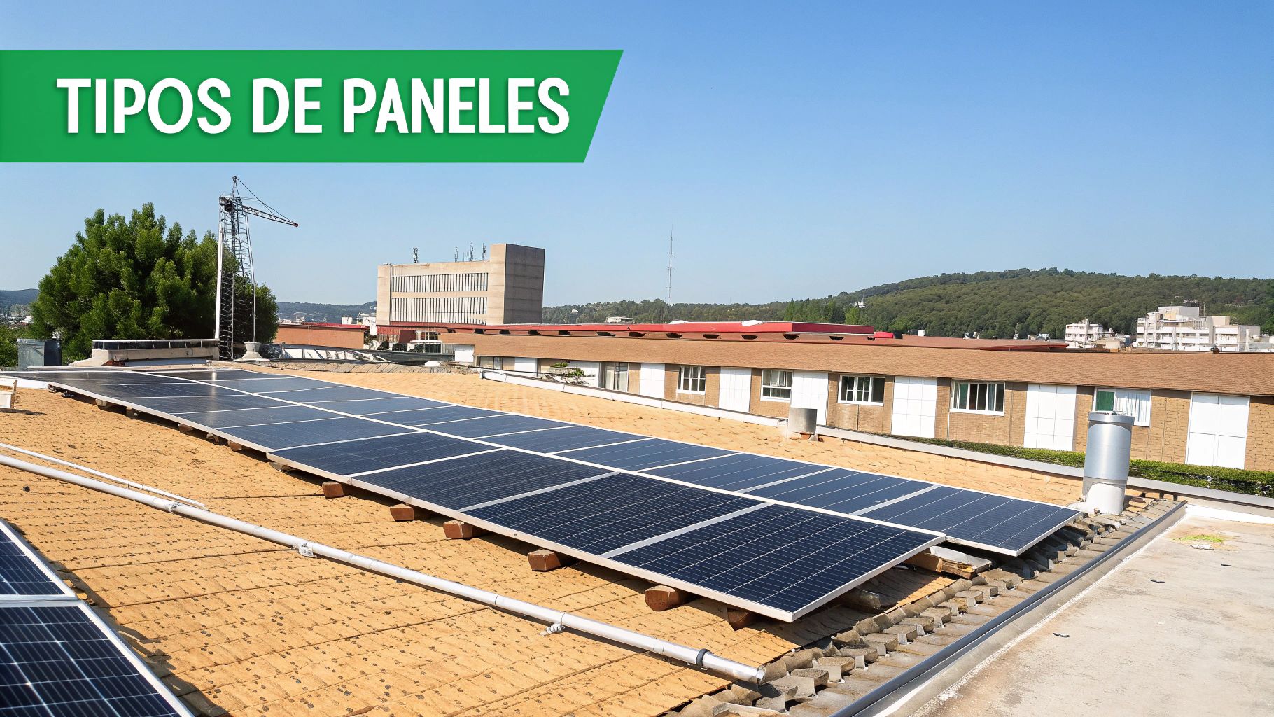 Instalador de paneles solares revisando un sistema fotovoltaico en un techo de Cancún.