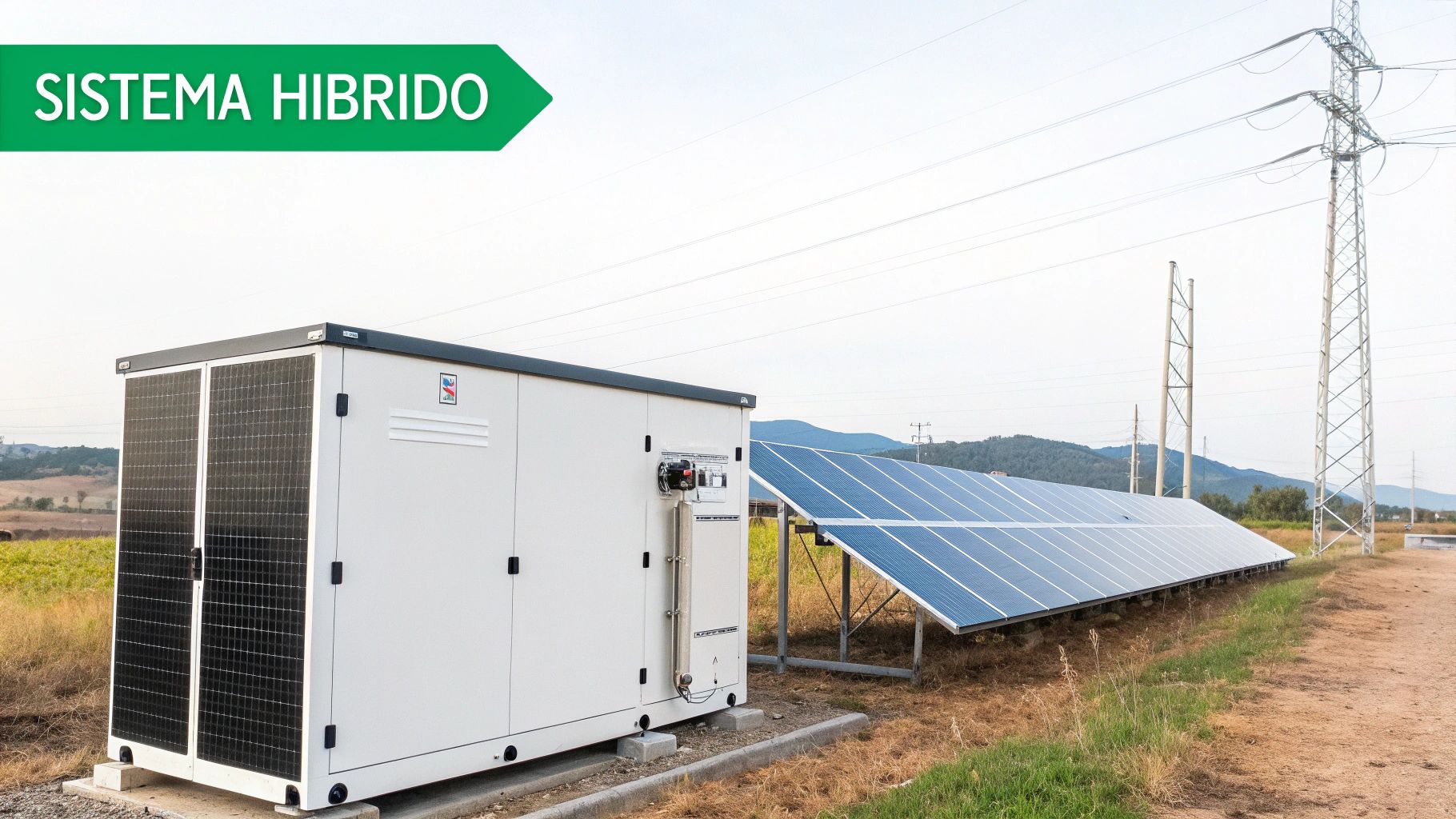 Sistema de paneles solares con almacenamiento de baterías en una residencia moderna en la Riviera Maya.