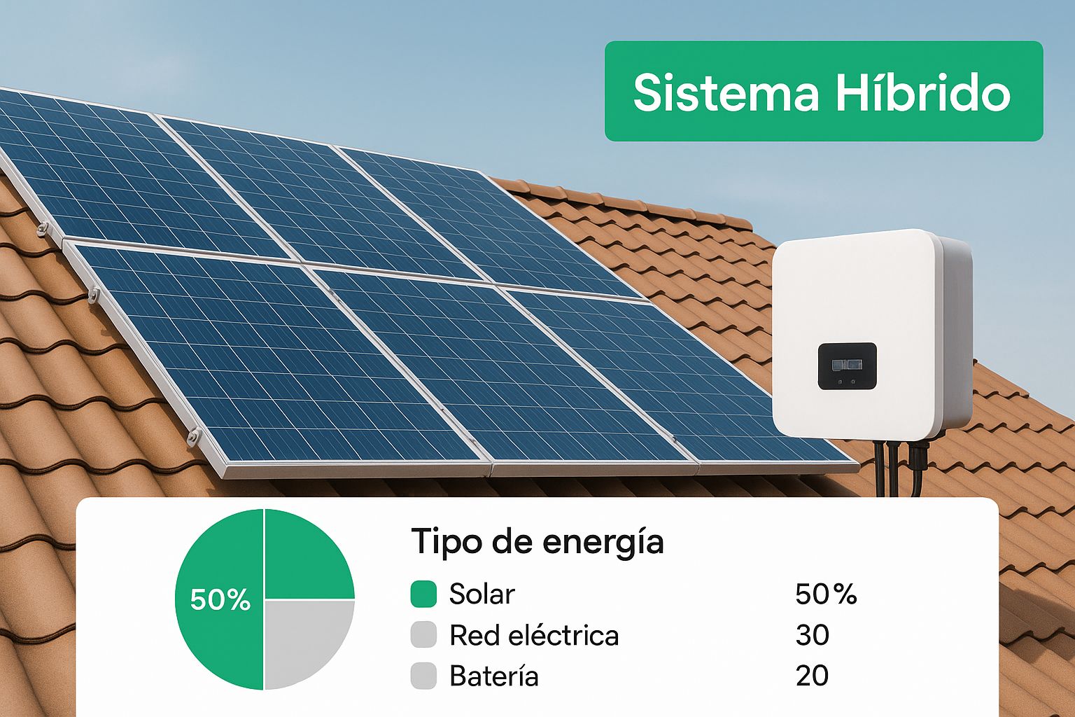 Infographic about sistemas fotovoltaicos hibridos