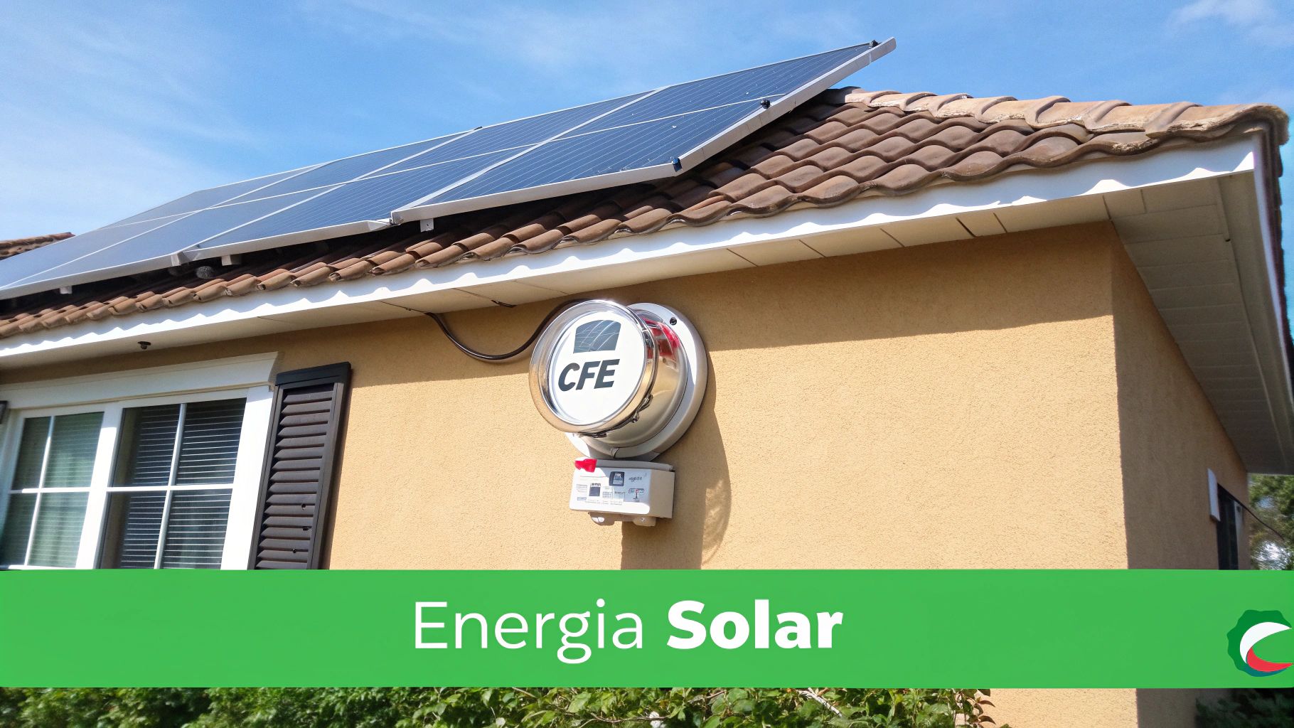 Vista aérea de paneles solares instalados en el techo de una casa en Cancún.