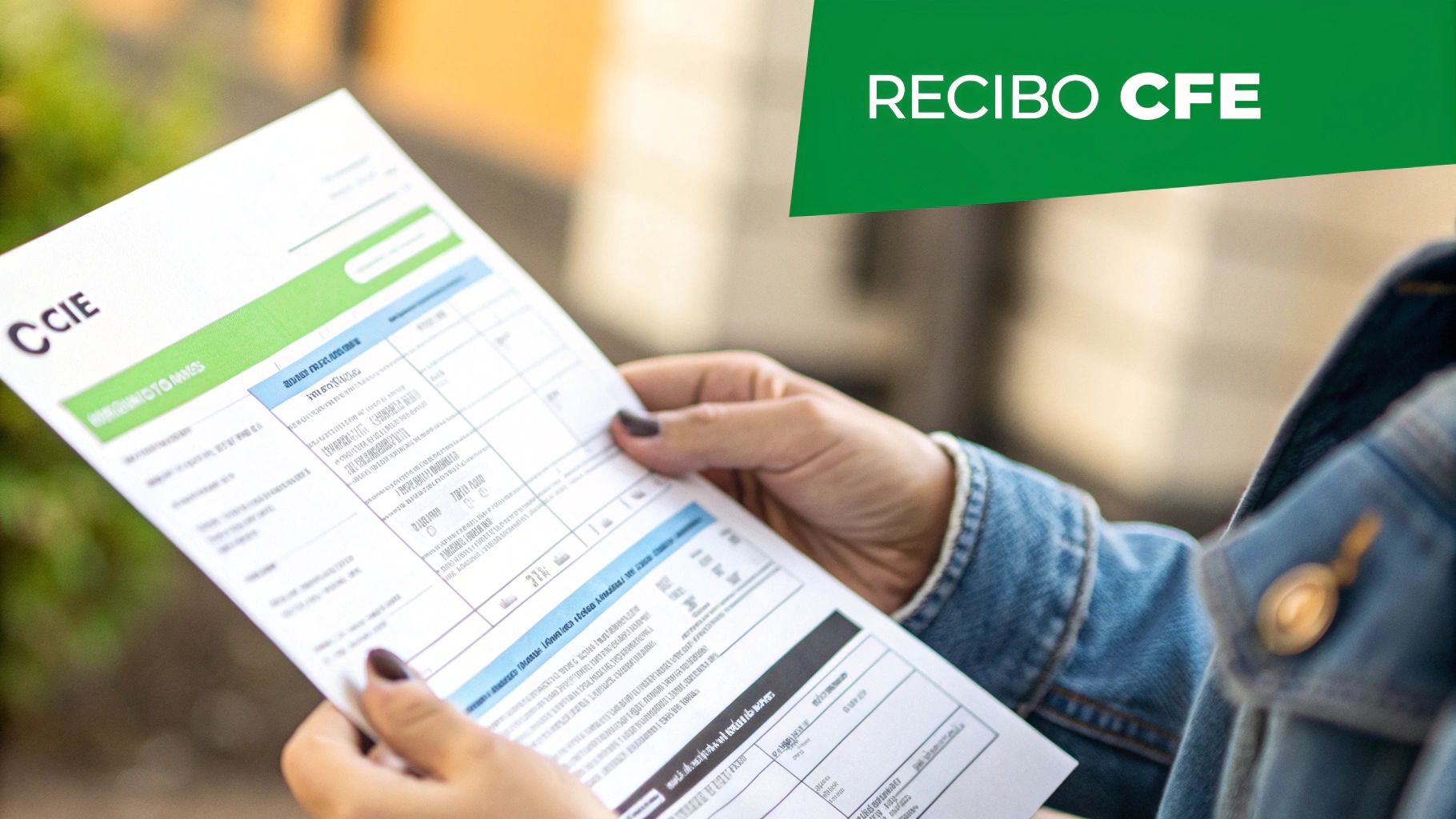 Persona revisando su recibo de luz CFE para entender su consumo