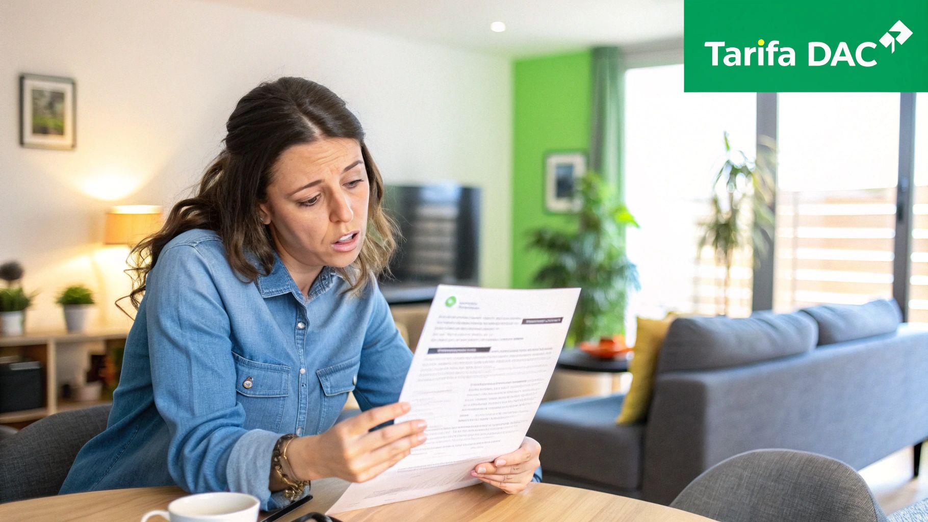 Una gráfica mostrando un aumento drástico en el precio de la electricidad, representando el salto a la tarifa DAC.