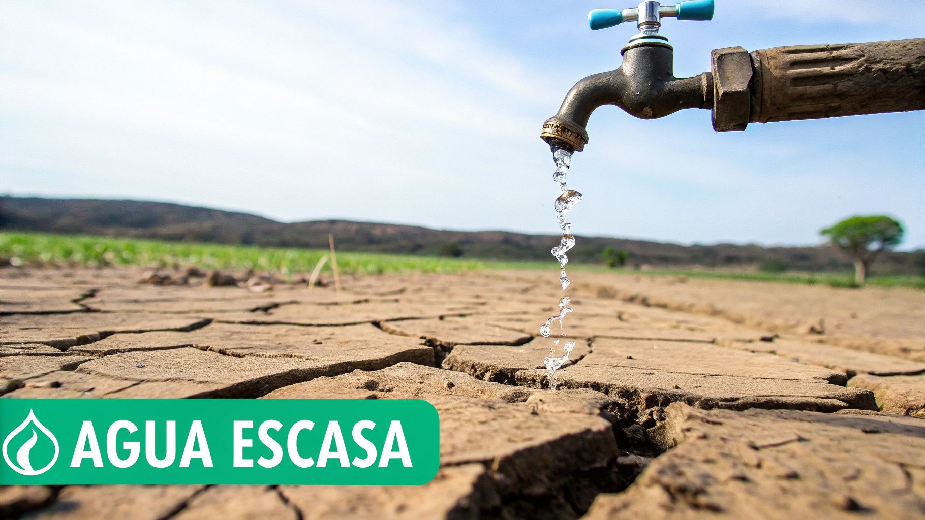 Río seco y agrietado en una región árida de México